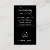不動産仲介業者実在エステートエージェント追加フォトモノグラム 名刺 (裏面)