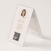 不動産仲介業者実在エステートエージェント金ゴールド鍵QR赤面ピンク 名刺 (裏面)