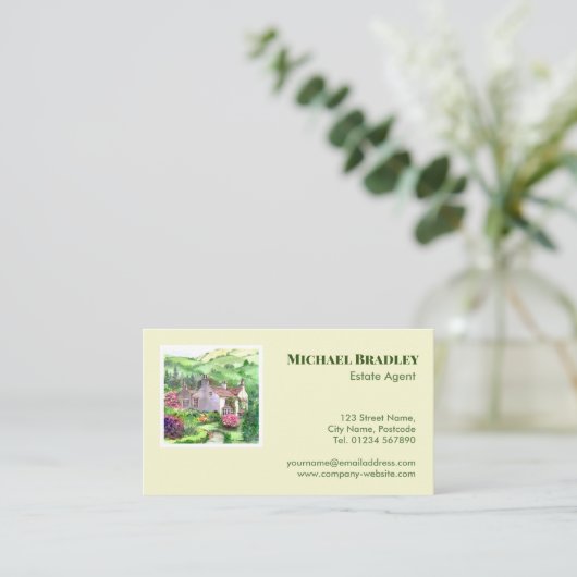 不動産仲介業者実在エステートエージェントRydal山 名刺 (スタンド正面)