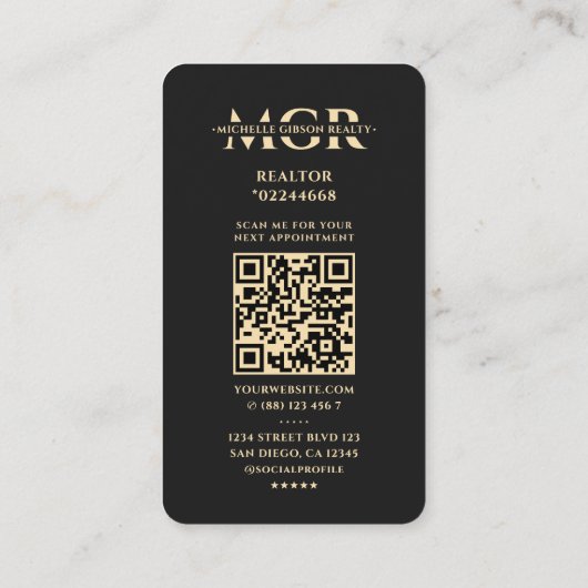 不動産仲介業者実在エテートエージェント金ゴールドブラックハウスモダン 名刺 (裏面)