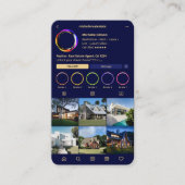 不動産仲介業者実在エテートネイビーブルーインスタグラムモダン 名刺 (正面)