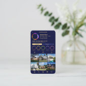 不動産仲介業者実在エテートネイビーブルーインスタグラムモダン 名刺 (スタンド正面)