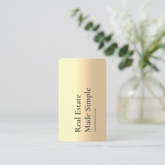 不動産仲介業者実在エテートプロパティブラック金ゴールドモダー 名刺 (スタンド正面)