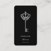 不動産仲介業者実在エテートマーケティングブラックシルバーモダン 名刺 (正面)