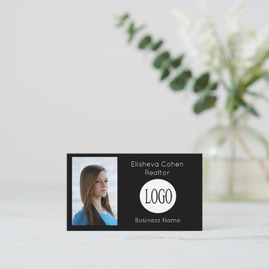 不動産仲介業者実在エージェントのフォト名刺 名刺 (スタンド正面)