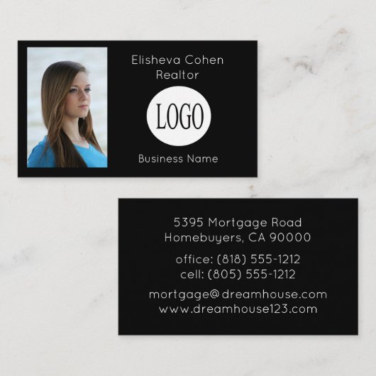 不動産仲介業者実在エージェントのフォト名刺 名刺 (正面/裏面)