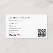 不動産仲介業者実在エージェントのロゴ写真QRコード 名刺 (裏面)