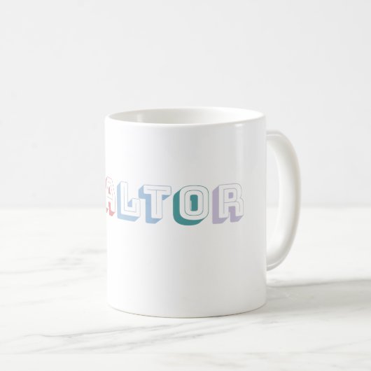 不動産仲介業者実在カラフル不動産業者 コーヒーマグカップ (正面右)