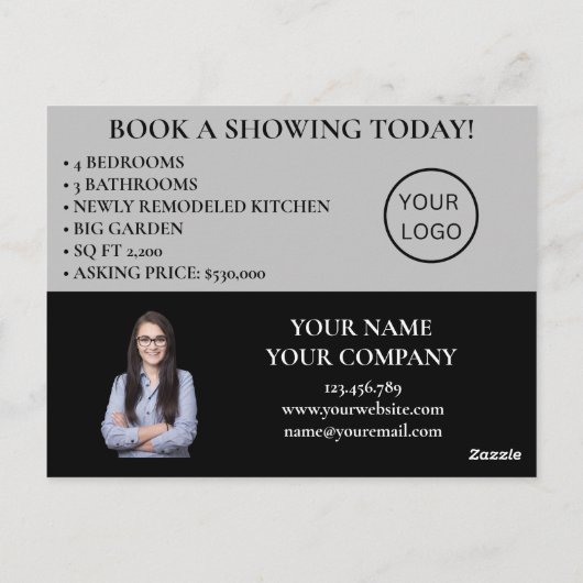 不動産仲介業者実在不動産の写真のみ ポストカード (裏面)