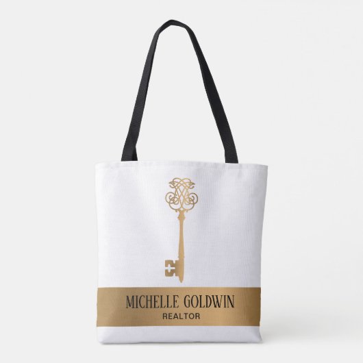 不動産仲介業者実在住宅ローン不動産鍵 トートバッグ (裏面)