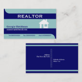不動産仲介業者実在/不動産の名刺 – 青 名刺 (正面/裏面)