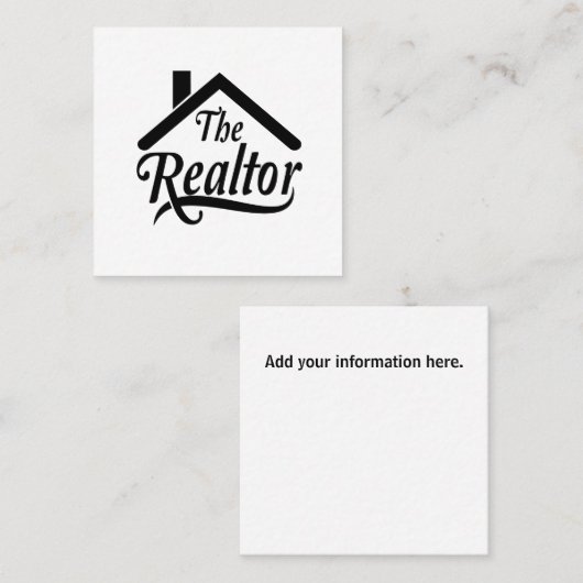 不動産仲介業者実在State Agentの名刺 スクエア名刺 (正面/裏面)