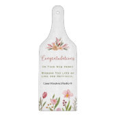 不動産仲介業者引っ越し祝いパーティーフローラウォーターカラーホームデコール カッティングボード (正面)