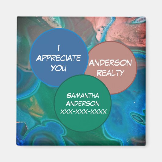 不動産仲介業者感謝していブルージェムストーンリアルティビジネスプロモーション マグネット (正面)