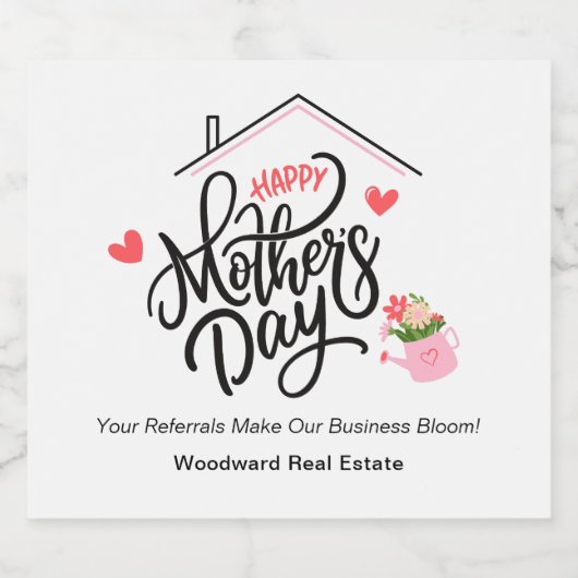 不動産仲介業者母の日 | 紹介の評価 スパークリングワインラベル (シングルラベル)