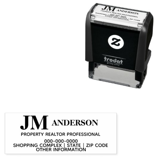 不動産仲介業者特性プロフェッショナルモノグラムアドレス セルフインキングスタンプ (インサイチュ)
