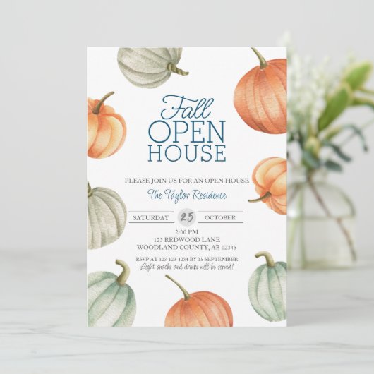 不動産仲介業者秋オープンハウスパンプキンス引っ越し祝いパーティー 招待状 (スタンド正面)