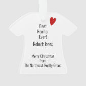 不動産仲介業者赤タイ販売サインパーソナライズされた オーナメント (裏面)