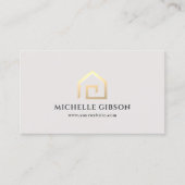 不動産仲介業者金ゴールドハウスモーゲージブローカミニマル 名刺 (正面)