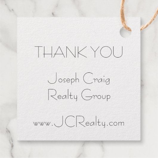 不動産仲介業者金ゴールド鍵箔メッセージカード フェイバータグ (裏面)