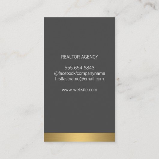 不動産仲介業者金属トリム 名刺 (裏面)