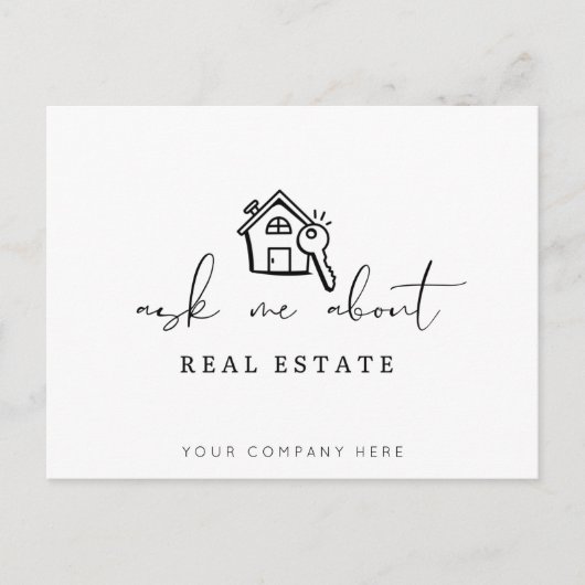 不動産仲介業者頼は不動産に関実在している ポストカード (正面)