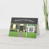 不動産仲介業者 グレイ 売却看板 感謝カード (正面)