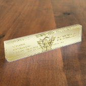 不動産仲介業者/モーゲージブローカーのデラックスな金の指輪のテーマ デスクネームプレート (側面)