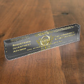 不動産仲介業者/モーゲージブローカーのデラックスな金の指輪のテーマ デスクネームプレート (側面)