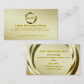 不動産仲介業者/モーゲージブローカーのデラックスな金の指輪のテーマ 名刺 (正面/裏面)