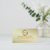 不動産仲介業者/モーゲージブローカーのデラックスな金の指輪のテーマ 名刺 (スタンド正面)