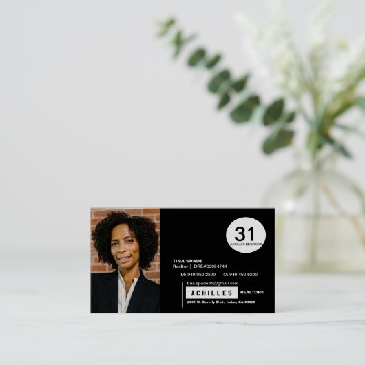 不動産仲介業者、ローン管理者、代理人の名刺 名刺 (スタンド正面)