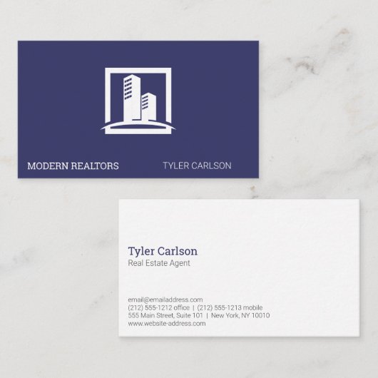 不動産仲介業者 |不動産実在代理業者 |プロパティ建物 名刺 (正面/裏面)