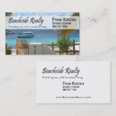 不動産仲介業者、不動産、海辺家の経験豊かな人 名刺 (正面/裏面)