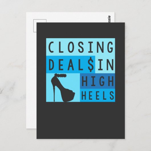 不動産仲介業者 – 取引のクローズハイヒール ポストカード (正面/裏面)