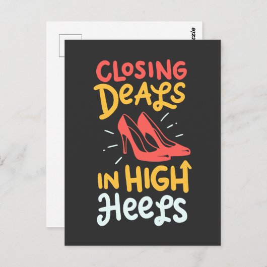 不動産仲介業者 – 取引のクローズハイヒール ポストカード (正面/裏面)