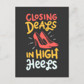 不動産仲介業者 – 取引のクローズハイヒール ポストカード (正面)