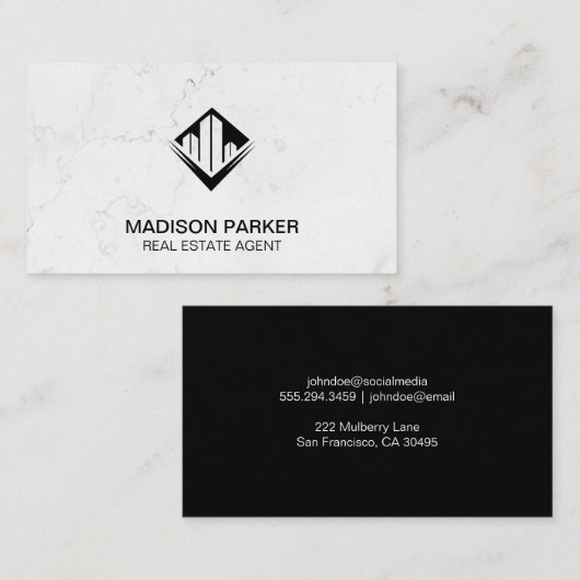 不動産仲介業者 | 商用プライベートのプロパティ | クラシック 名刺 (正面/裏面)