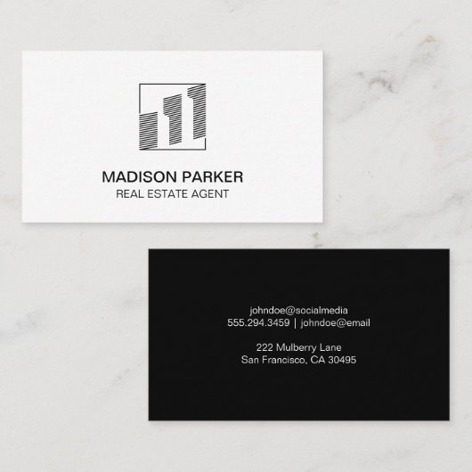 不動産仲介業者 |商用プライベートのプロパティ 名刺 (正面/裏面)