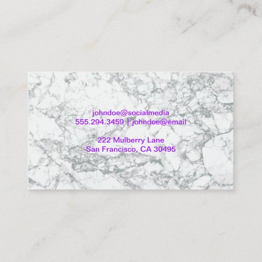 不動産仲介業者 |商用プロパティ |大理石 名刺 (裏面)