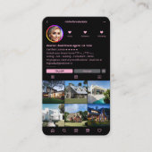 不動産仲介業者 IG 住宅ローン ブローカー ブラック ピンク 不動産 名刺 (正面)