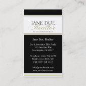 不動産仲介業者B/W金ゴールドスクリプト/W 名刺 (裏面)