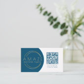 不動産仲介業者QRロゴ付き名刺デザイン 名刺 (スタンド正面)
