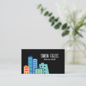 不動産仲介業者skyline名刺テンプレート 名刺 (スタンド正面)