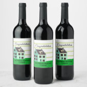 不動産会社 かわいい 新築 ホームパーティー ワインラベル (ボトル)