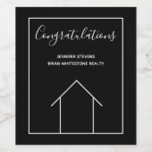 不動産会社 カスタム ハウス マーケティング ブラック ワインラベル (シングルラベル)