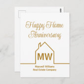 不動産会社 ゴールド ハッピー ホーム アニバーサリー ポストカード (正面/裏面)