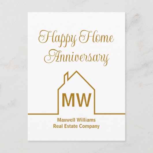 不動産会社 ゴールド ハッピー ホーム アニバーサリー ポストカード (正面)