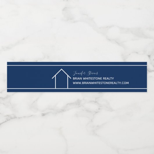 不動産会社 マーケティング ネイビーブルー オープンハウス ペットボトルラベル (シングルラベル)