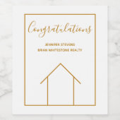 不動産会社　新築祝い　おめでとうございます ワインラベル (シングルラベル)